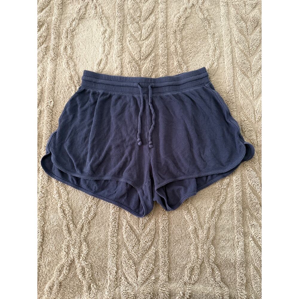 Old Navy Waffle Knit Lounge Shorts Blue Drawstring Casual Size Med.